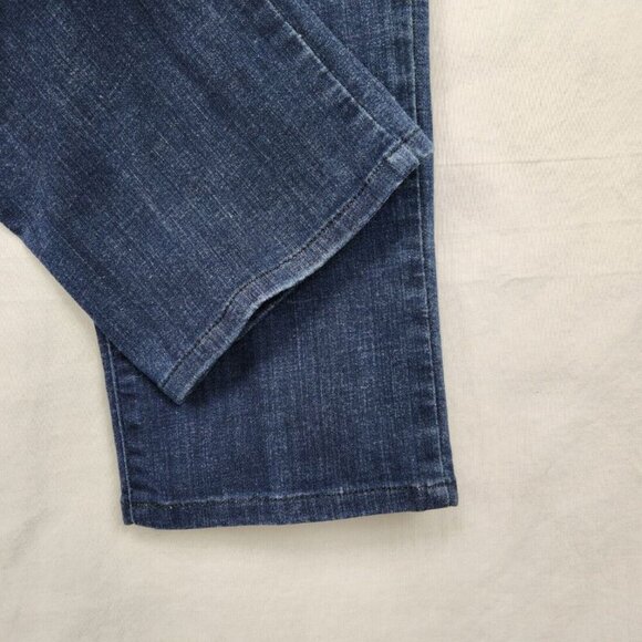 NYDJ Lift and Tuck Denim Jeans Women's 12 Blue Dark Wash Mid Rise Hemmed - Picture 6 of 10